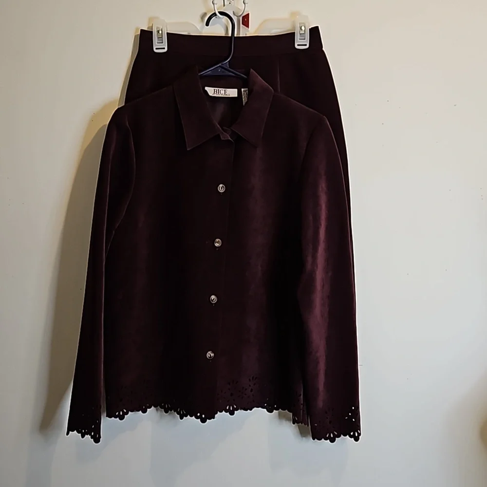 BICE BY Sag Harbor 2pc Blazer Jacket & Skirt Matching Suit Set Size 10 #W-602
